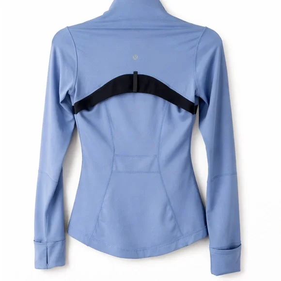 Lululemon Zip-Up Workout Jacket | Powder Blue & Dark Gray | Size 2 - Picture 3 of 6
